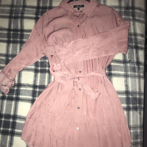 MATTER OF TIME LONG SLEEVE SHIRT DRESS (MAUVE) - Picture 11 of 11